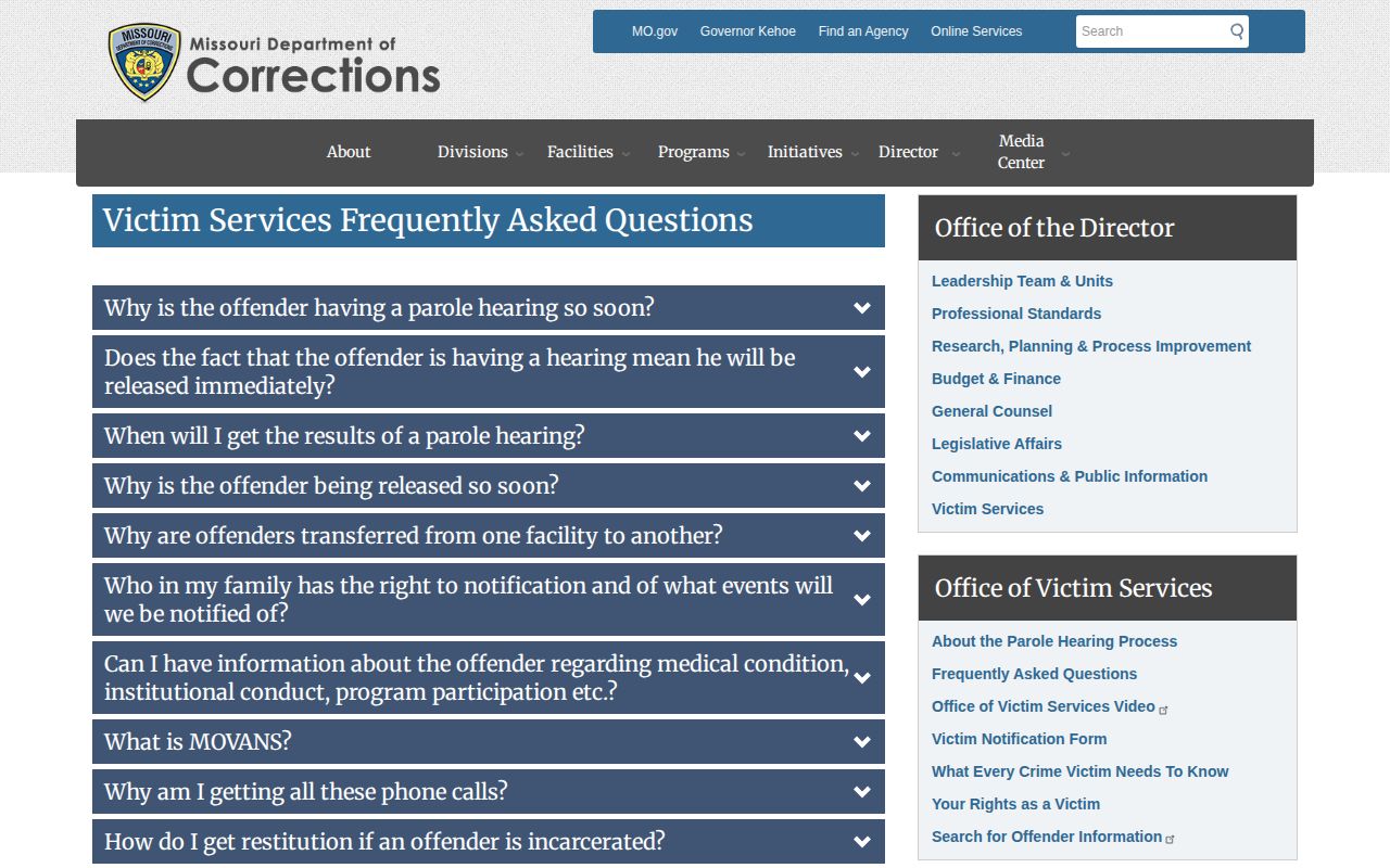 Taney County MOVANS release notification and phone PIN information